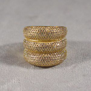 Vince Camuto CZ Faux Domed Three-Row Ring